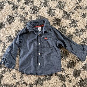 Carters Denim Button-Up Shirt with Red Logo